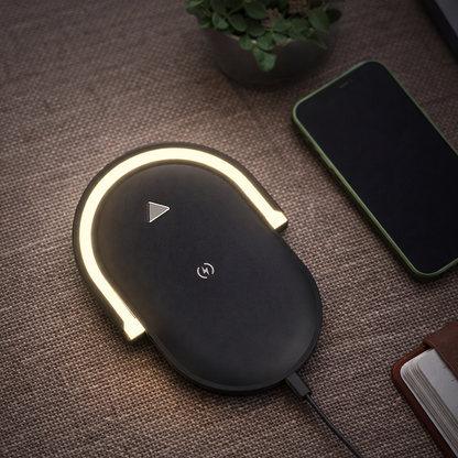 3-in-1 Draadloze Oplader met Nachtlamp & LED Leeslamp